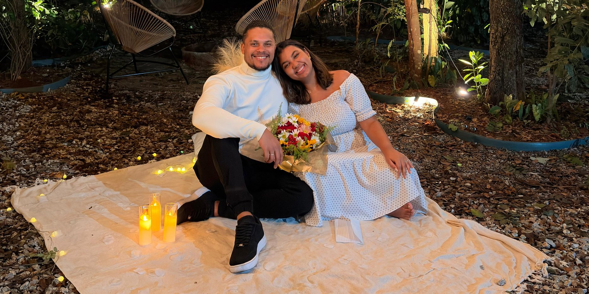 Wesley e Yasmin no pedido de casamento